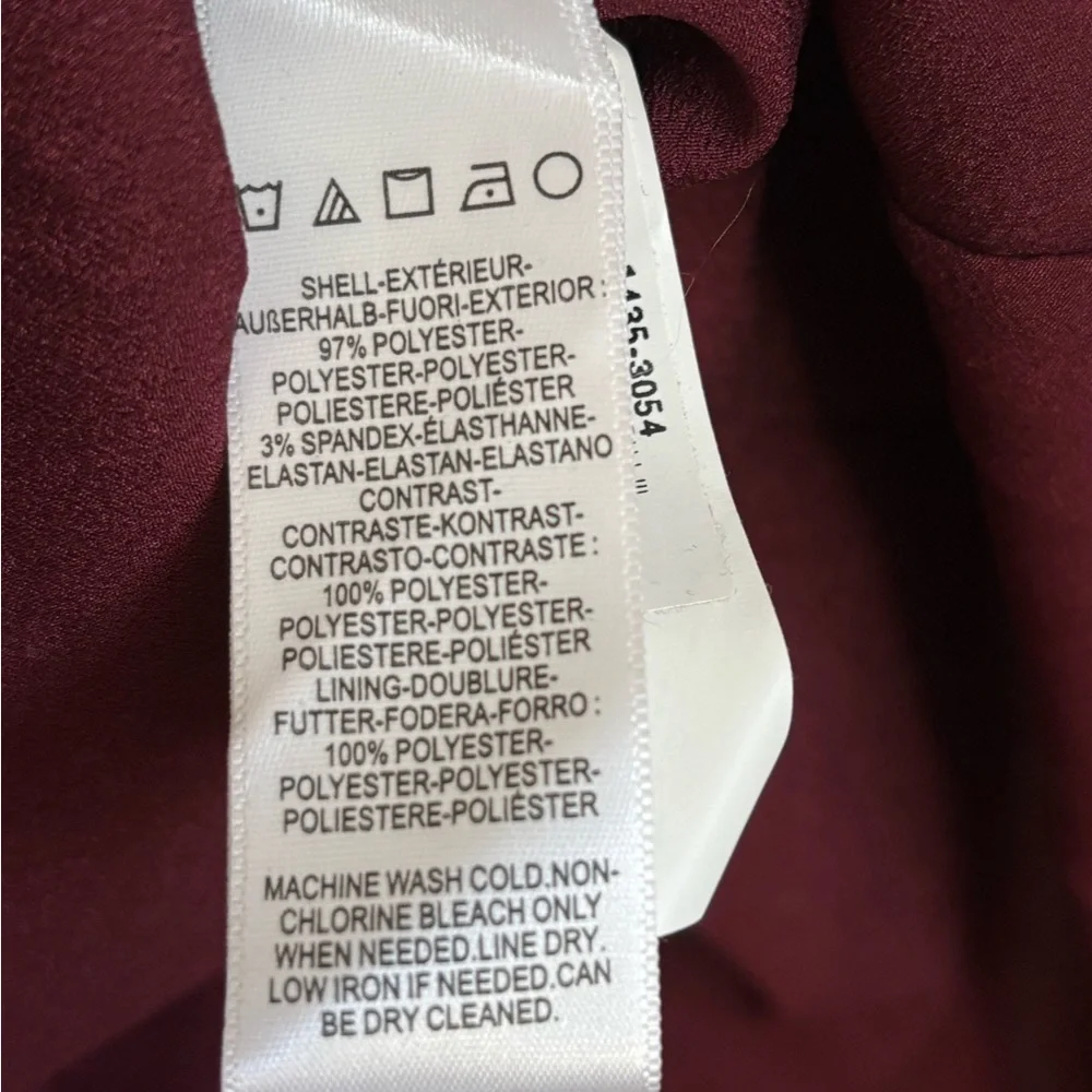 Dress The Population ALICIA Fit & Flare Burgundy Midi Dress Size: L - Picture 7 of 8